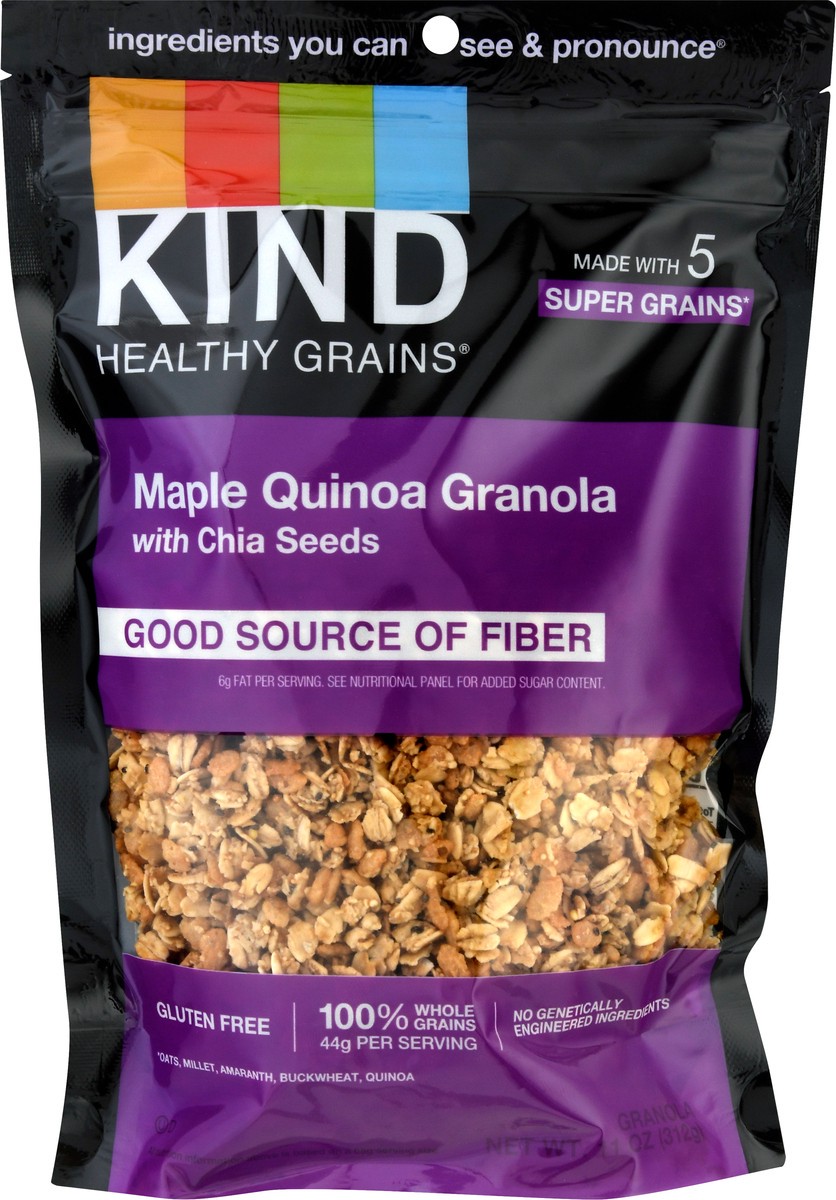 slide 5 of 9, Kind Healthy Grains Clusters, Maple Quinoa with Chia Seeds, 11 oz