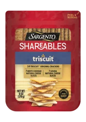 Sargento Shareables White Cheddar & Gouda Sliced Cheese with Triscuit Original Crackers, 6 oz