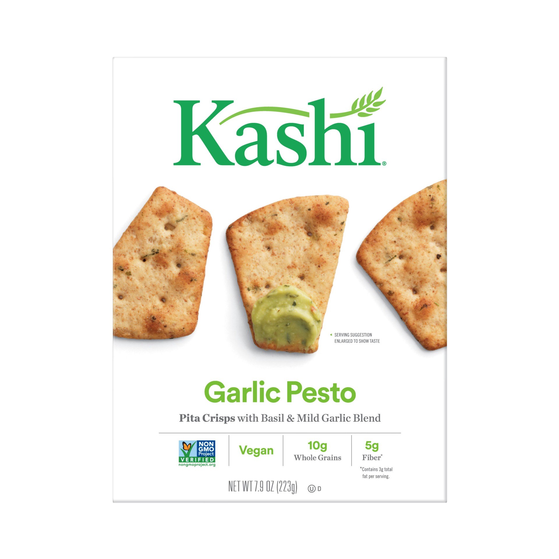 slide 5 of 7, Kashi Garlic Pesto Pita Crisps, 7.9 oz