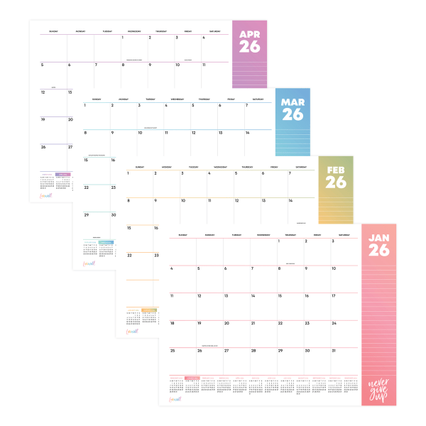slide 3 of 4, Blue Sky 2026 Blue Sky Monthly Desk Pad Planning Calendar, 22"" x 17"", LiveWell, January To December, 153921, 1 ct