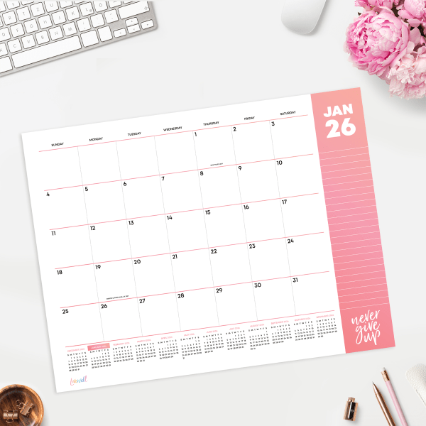 slide 4 of 4, Blue Sky 2026 Blue Sky Monthly Desk Pad Planning Calendar, 22"" x 17"", LiveWell, January To December, 153921, 1 ct