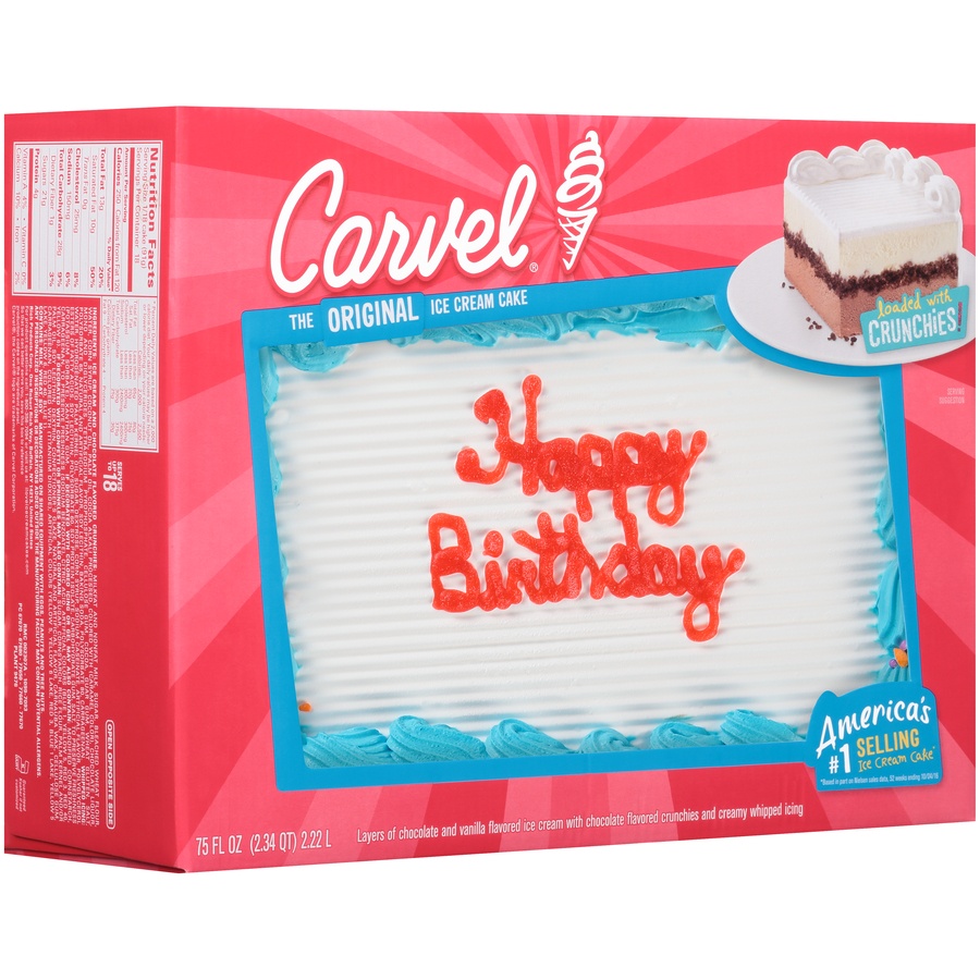 slide 2 of 7, Carvel Sheet Ice Cream Cake, Birthday, 75 fl oz, 75 fl oz