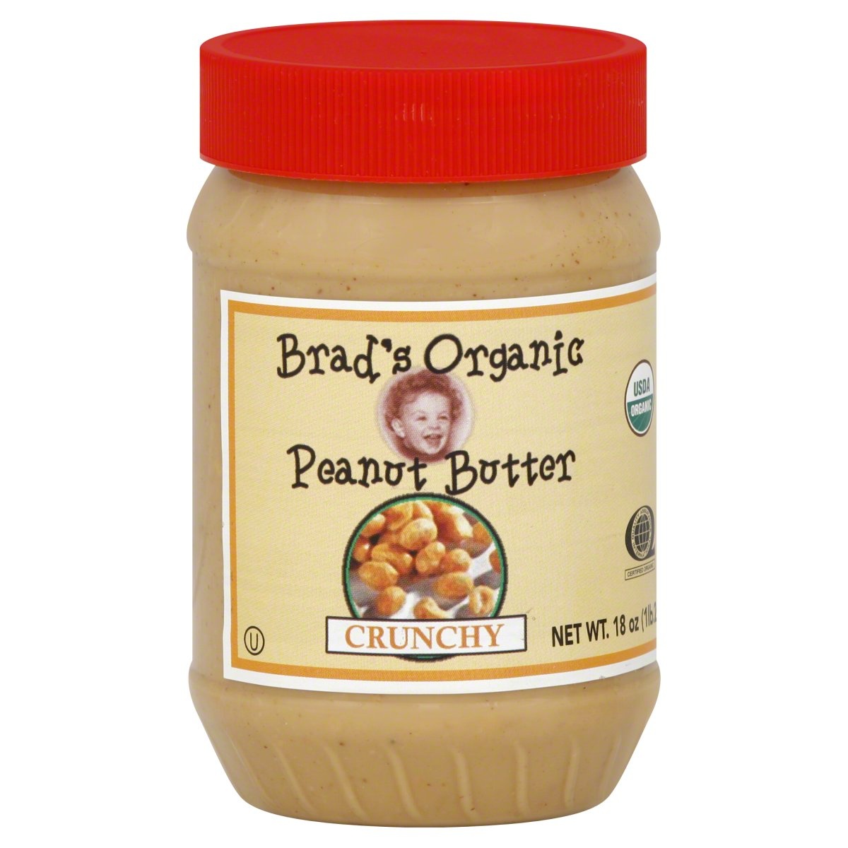 slide 1 of 1, Brad's Peanut Buter Crunchy, 18 oz