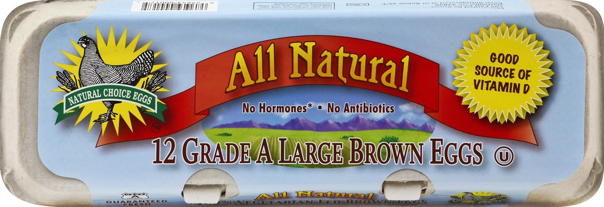 slide 3 of 4, Natural Choice Eggs All Natural Organic Brown Grade A Eggs Large 12 ea, 12 ct
