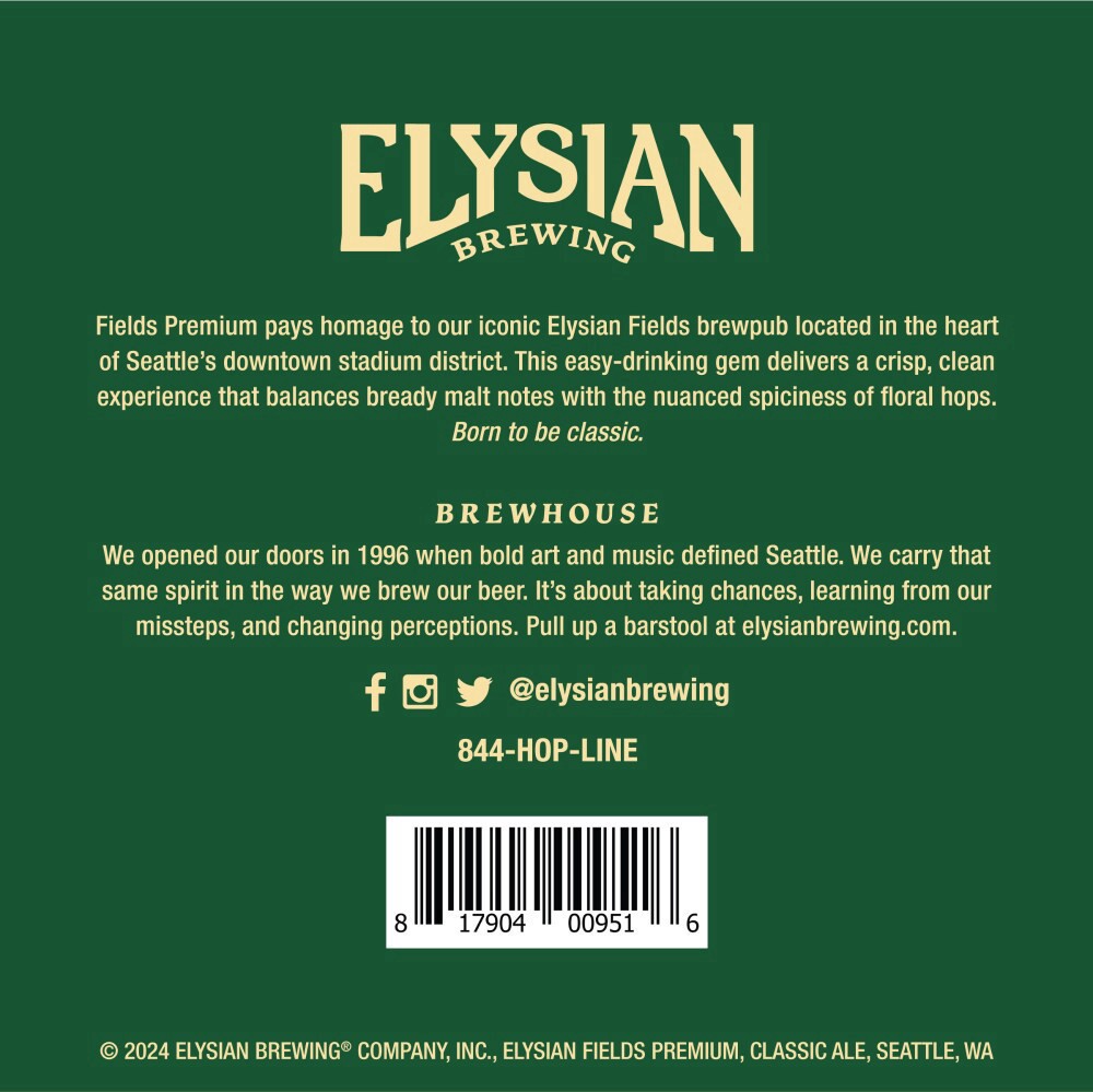 slide 4 of 5, Elysian Fields Premium Ale 4-pack 16oz cans, 64 fl oz