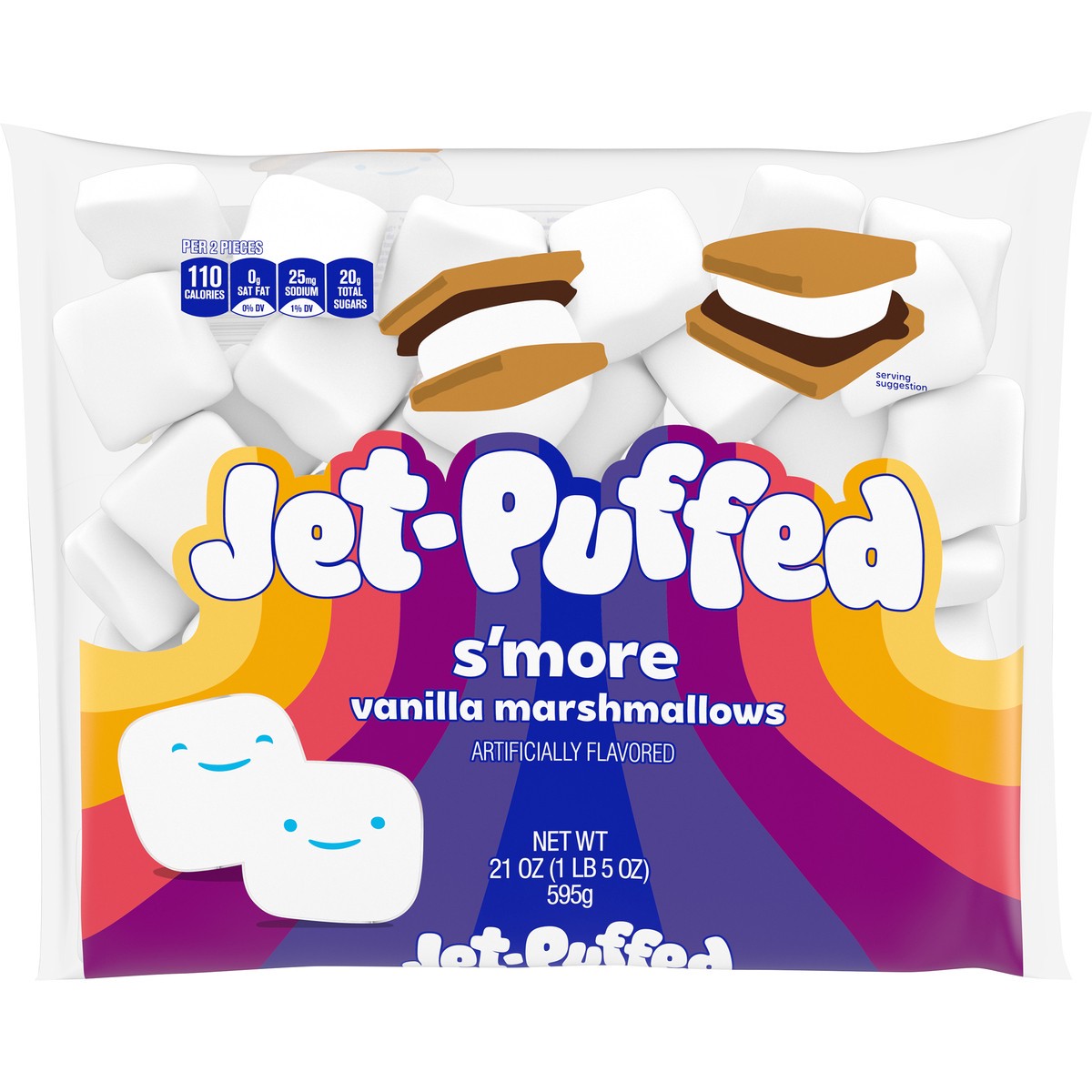 slide 1 of 5, Jet-Puffed S'more Vanilla Marshmallows, 21 oz Bag, 21 oz