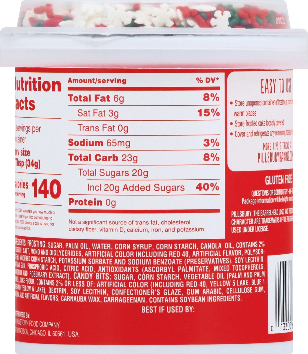 slide 4 of 8, Pillsbury Funfetti Holiday Red Vanilla Frosting, 15.6 Oz Tub, 15.6 oz