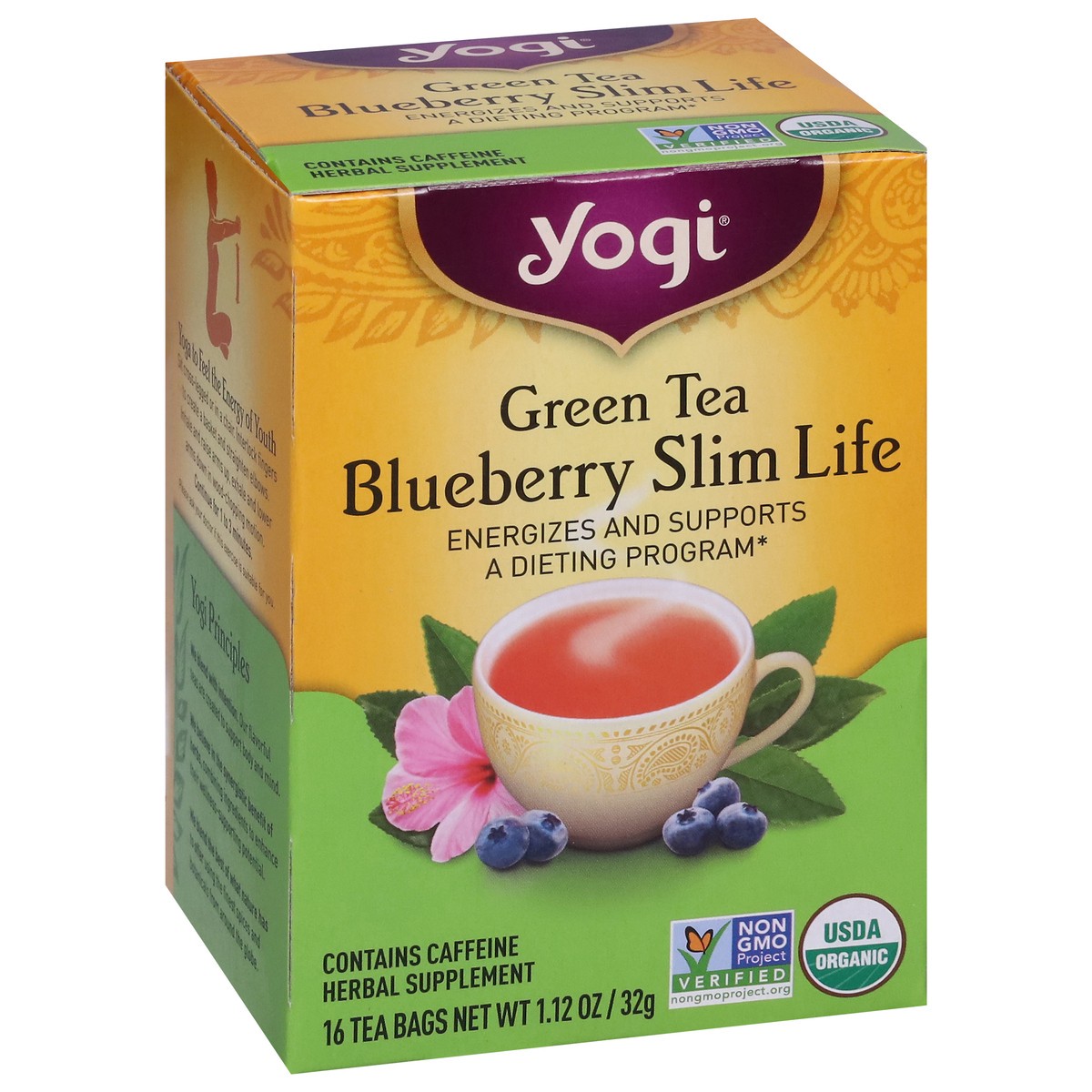 slide 6 of 9, Yogi Tea Bags Blueberry Slim Life Green Tea 16 Tea Bags, 16 ct