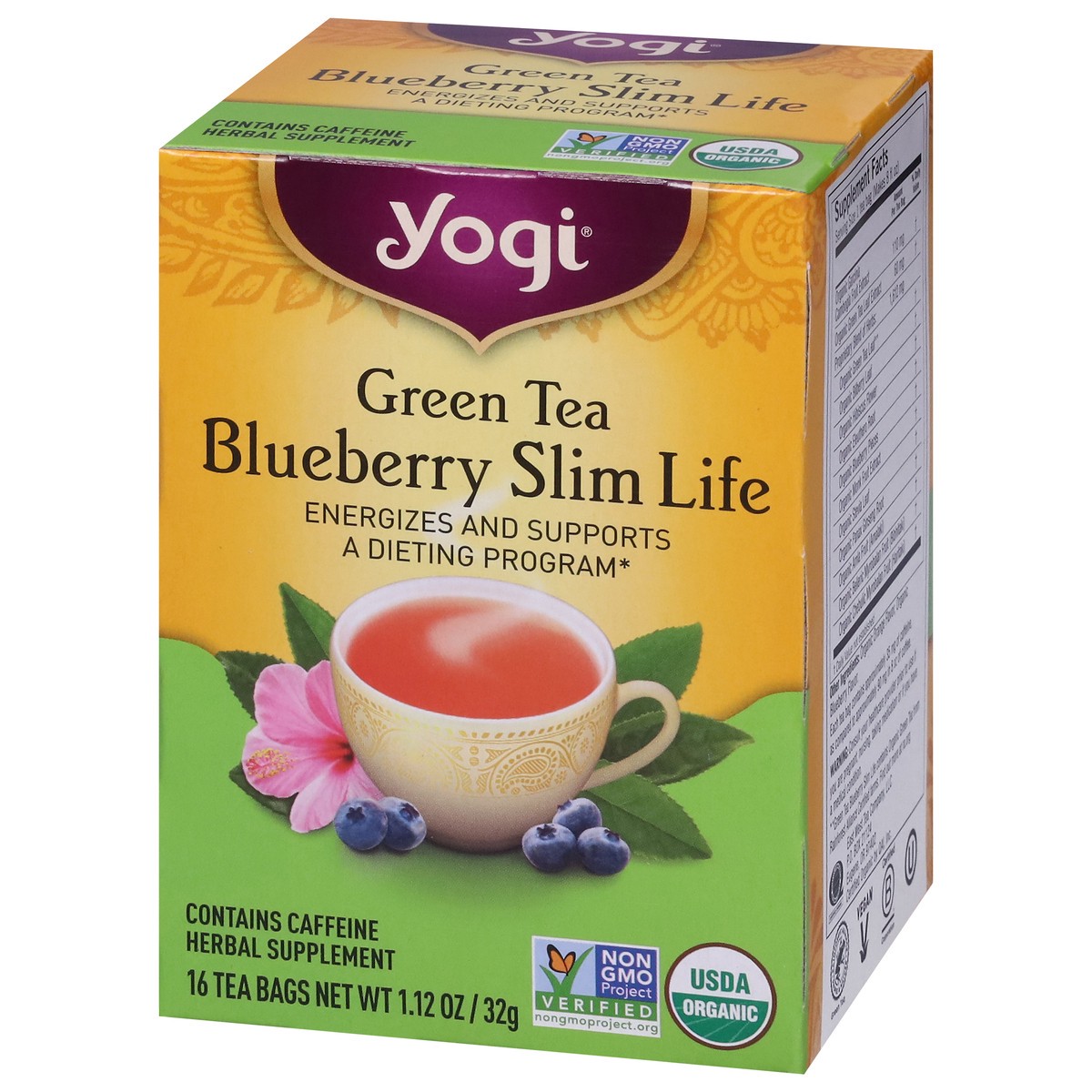 slide 8 of 9, Yogi Tea Bags Blueberry Slim Life Green Tea 16 Tea Bags, 16 ct