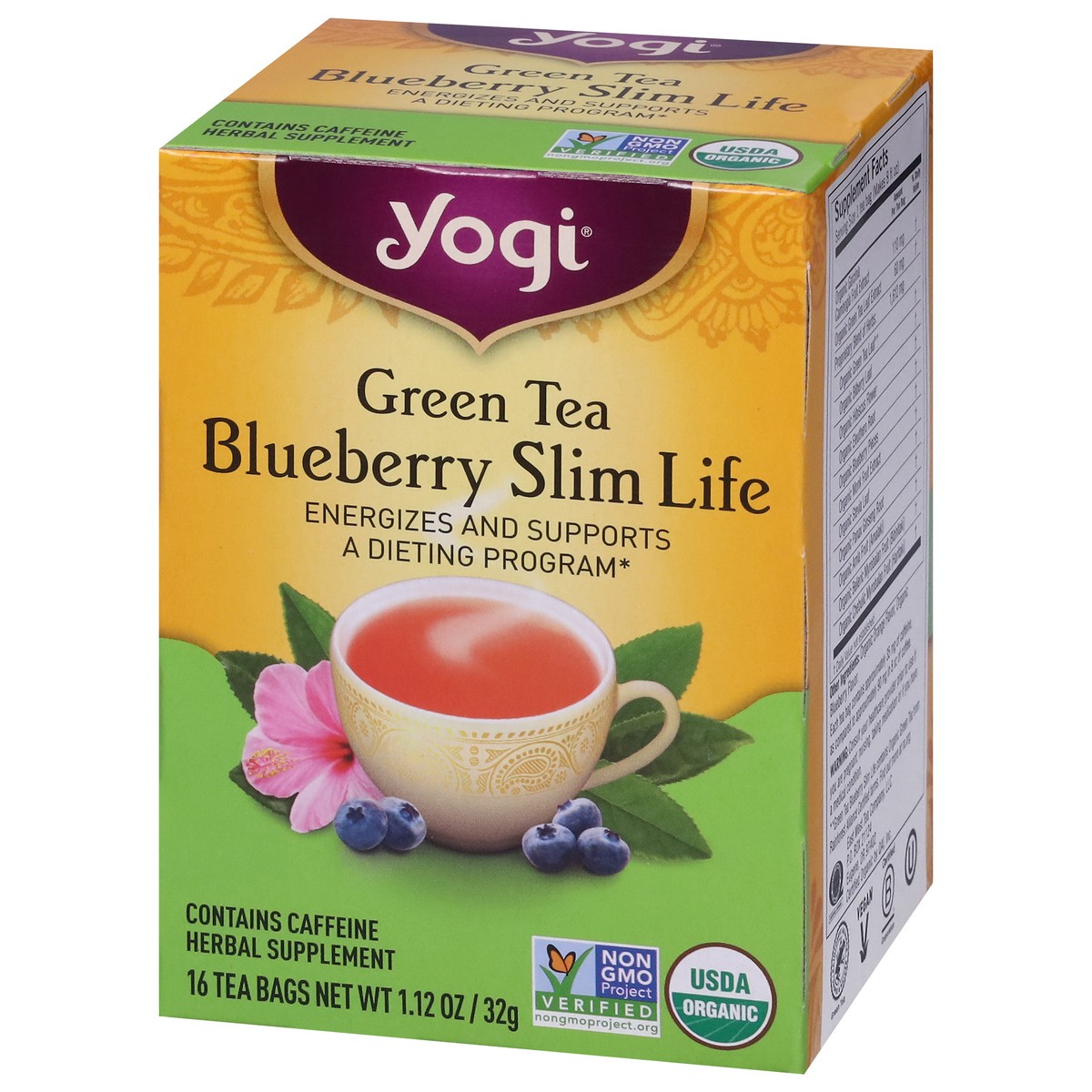 slide 7 of 9, Yogi Tea Bags Blueberry Slim Life Green Tea 16 Tea Bags, 16 ct