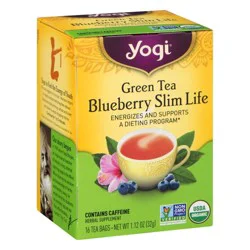 Yogi Tea Green Tea Blueberry Slim Life, Organic Green Tea Bags, 16 Count