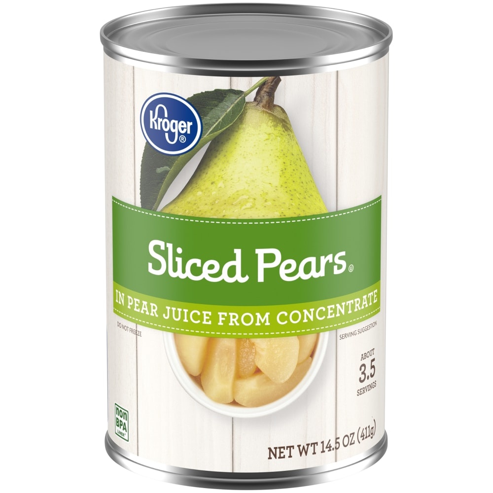 slide 1 of 1, Kroger Sliced Pears In Pear Juice From Concentrate, 15 oz