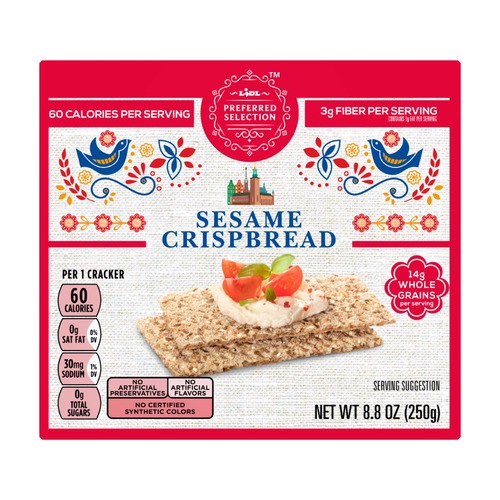 slide 1 of 1, Lidl Preferred Selection crispbread, sesame, 8.8 oz