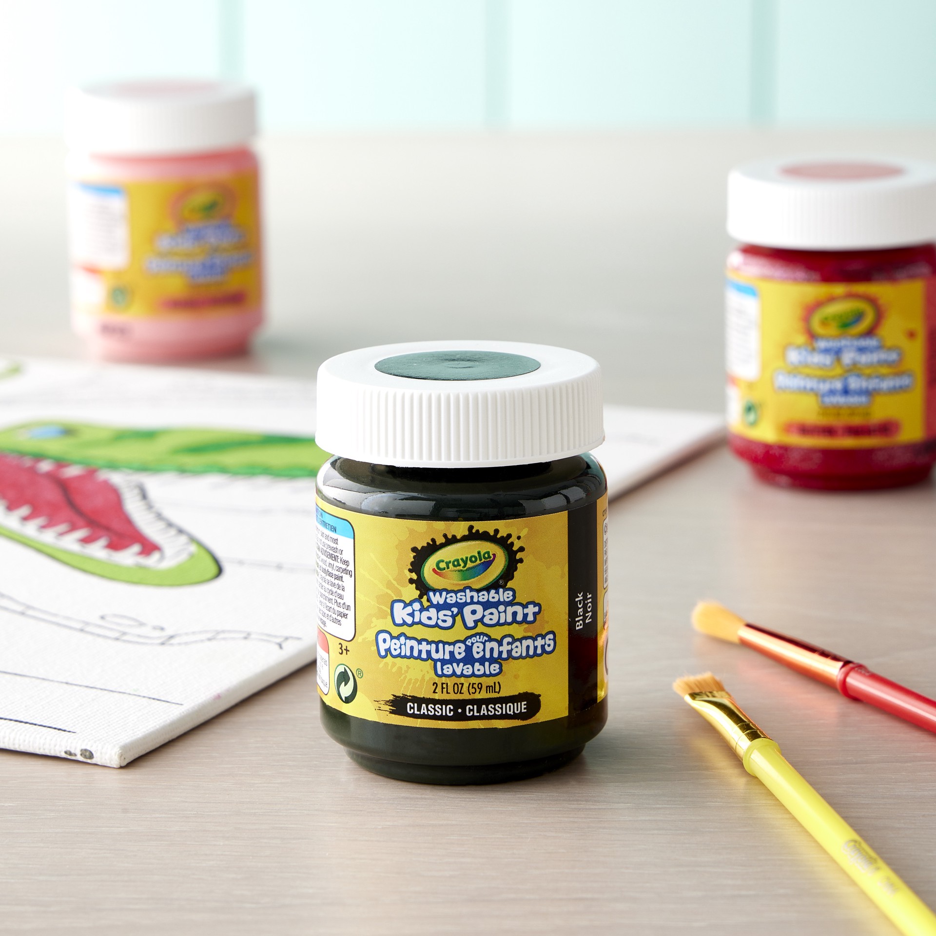 slide 2 of 2, Crayola Washable Kids' Paints - Black, 2 oz