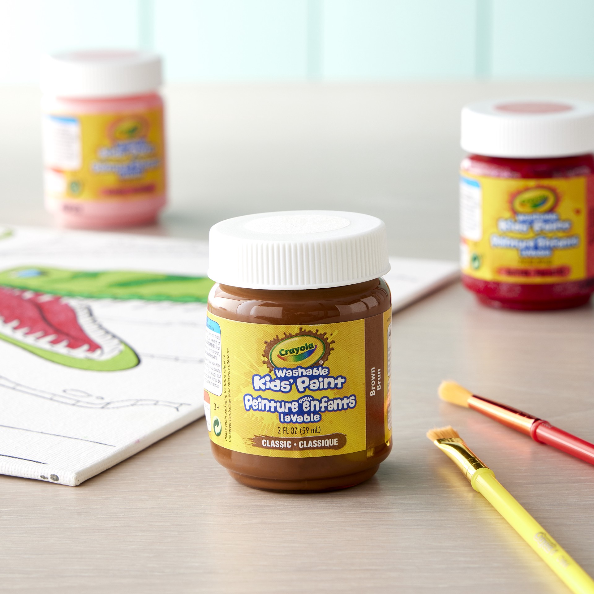 slide 2 of 2, Crayola Washable Kids' Paints - Brown, 2 oz