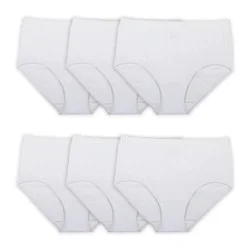 Fruit of the Loom FOL 6PK COTTON BRIEF 6DBRIW2 WHITE 8