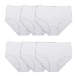 Fruit of the Loom FOL 6PK COTTON BRIEF 6DBRIW2 WHITE 8