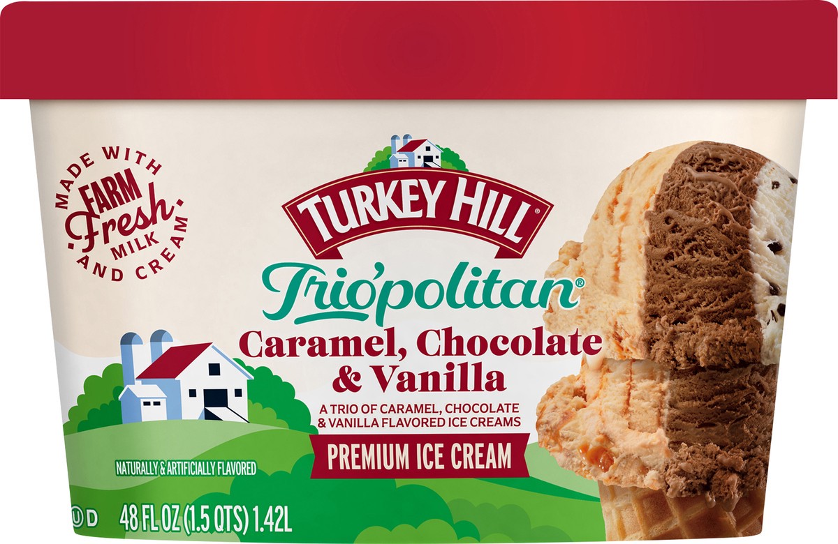 slide 1 of 10, Turkey Hill Caramel Chocolate Vanilla, 48 fl oz