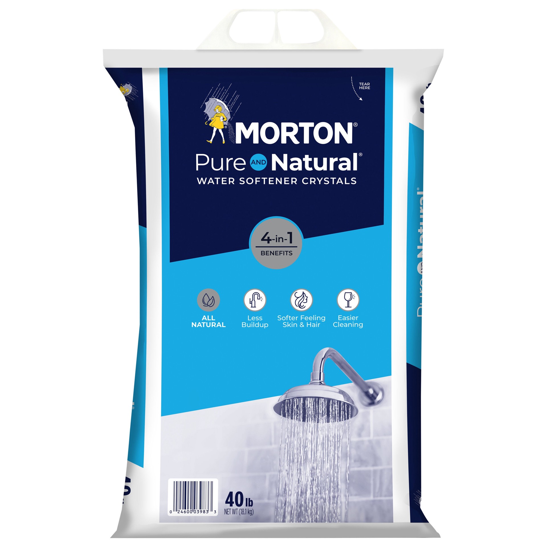 slide 1 of 6, Morton 40-lb Water Softener Salt Solar crystals, 1 ct