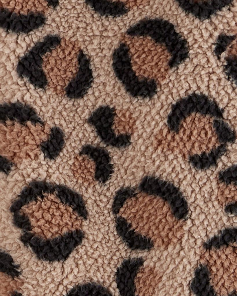 slide 2 of 2, Carters Kid Leopard Sherpa Hooded Zip Jacket Brown 14, 1 ct