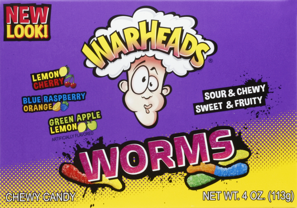 slide 1 of 1, Warheads Worms Theater Box, 4 oz