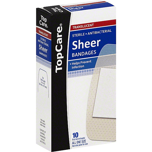 slide 2 of 3, TopCare Bandage Sheer Strip, 10 ct