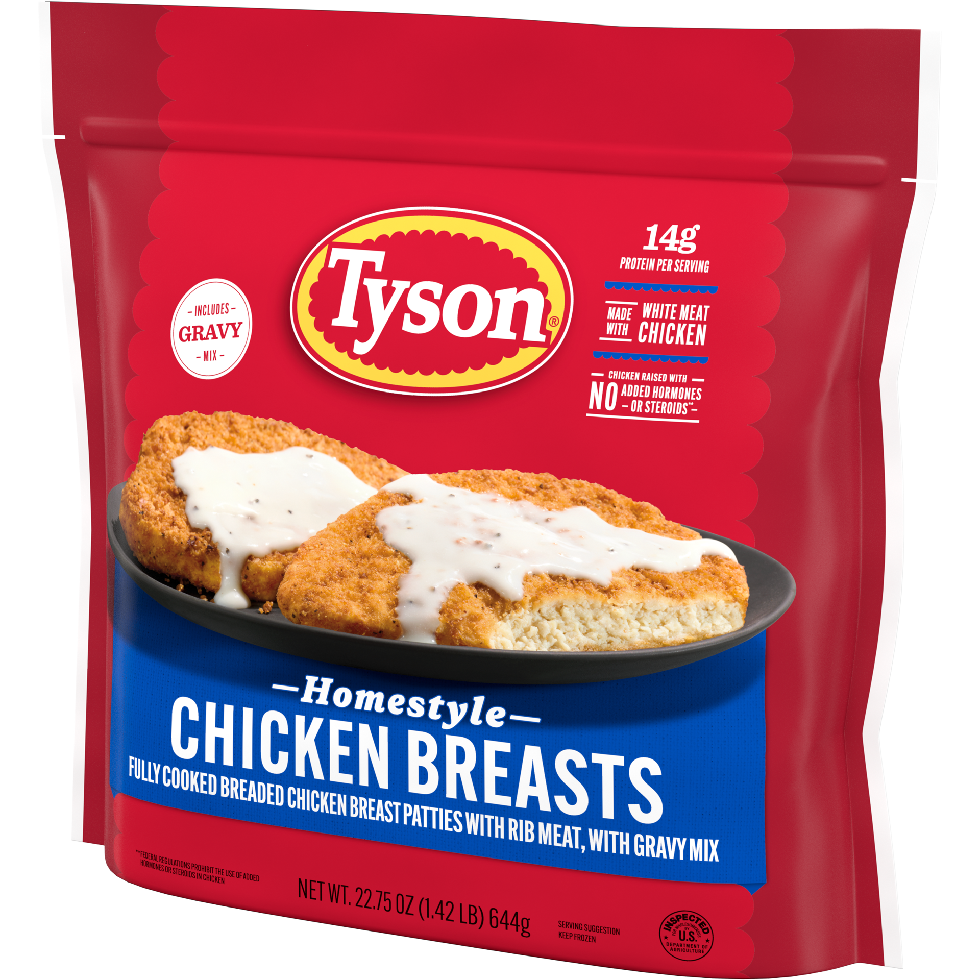slide 2 of 7, Tyson Frozen Homestyle Chicken Breasts with Gravy Mix, 22.75 oz, 22.75 oz