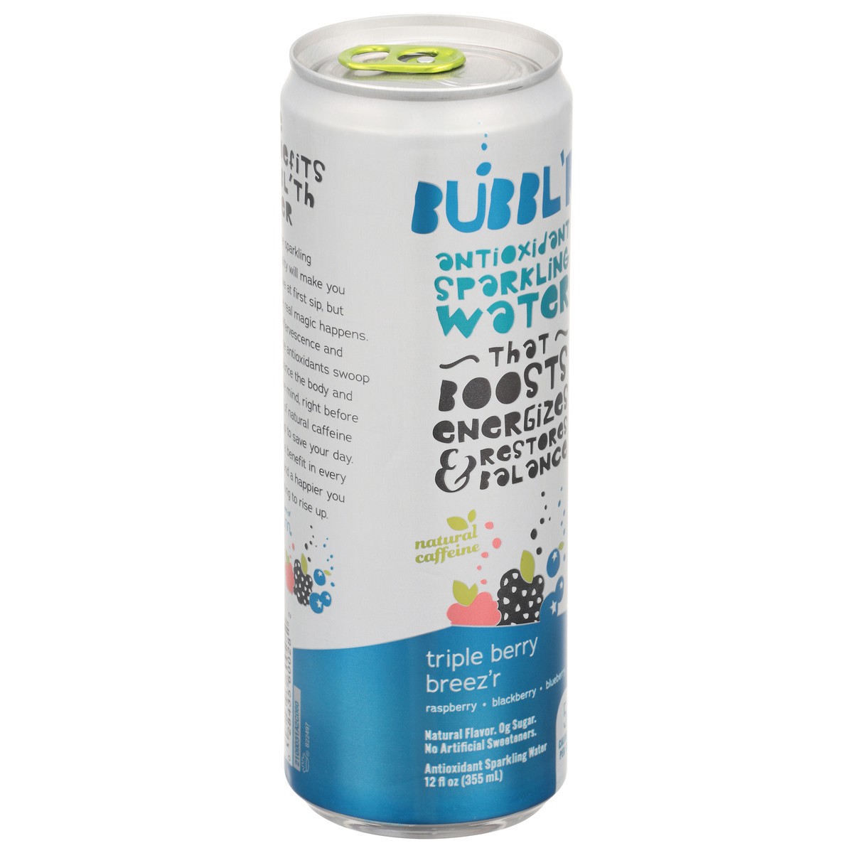 slide 2 of 13, BUBBL'R Triple Berry Breez'r Antioxidant Sparkling Water - 12 oz, 12 oz