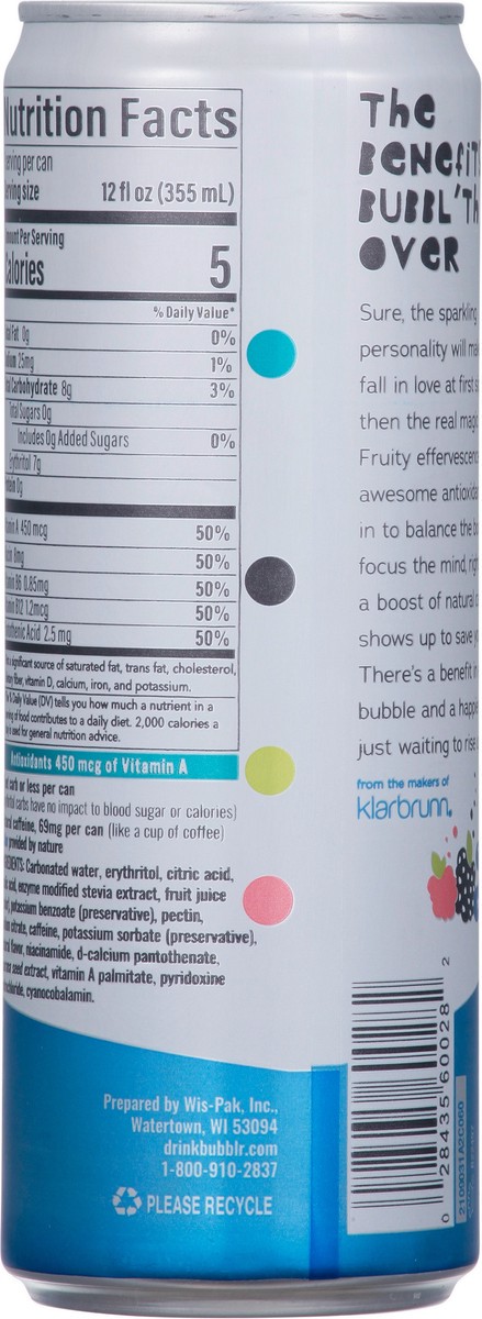 slide 9 of 13, BUBBL'R Triple Berry Breez'r Antioxidant Sparkling Water - 12 oz, 12 oz