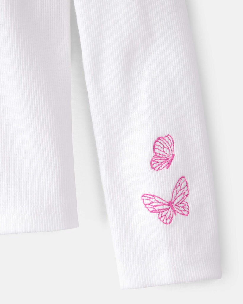 slide 3 of 4, Oshkosh Girls Wicked Glinda Rib Top - White White 8, 1 ct