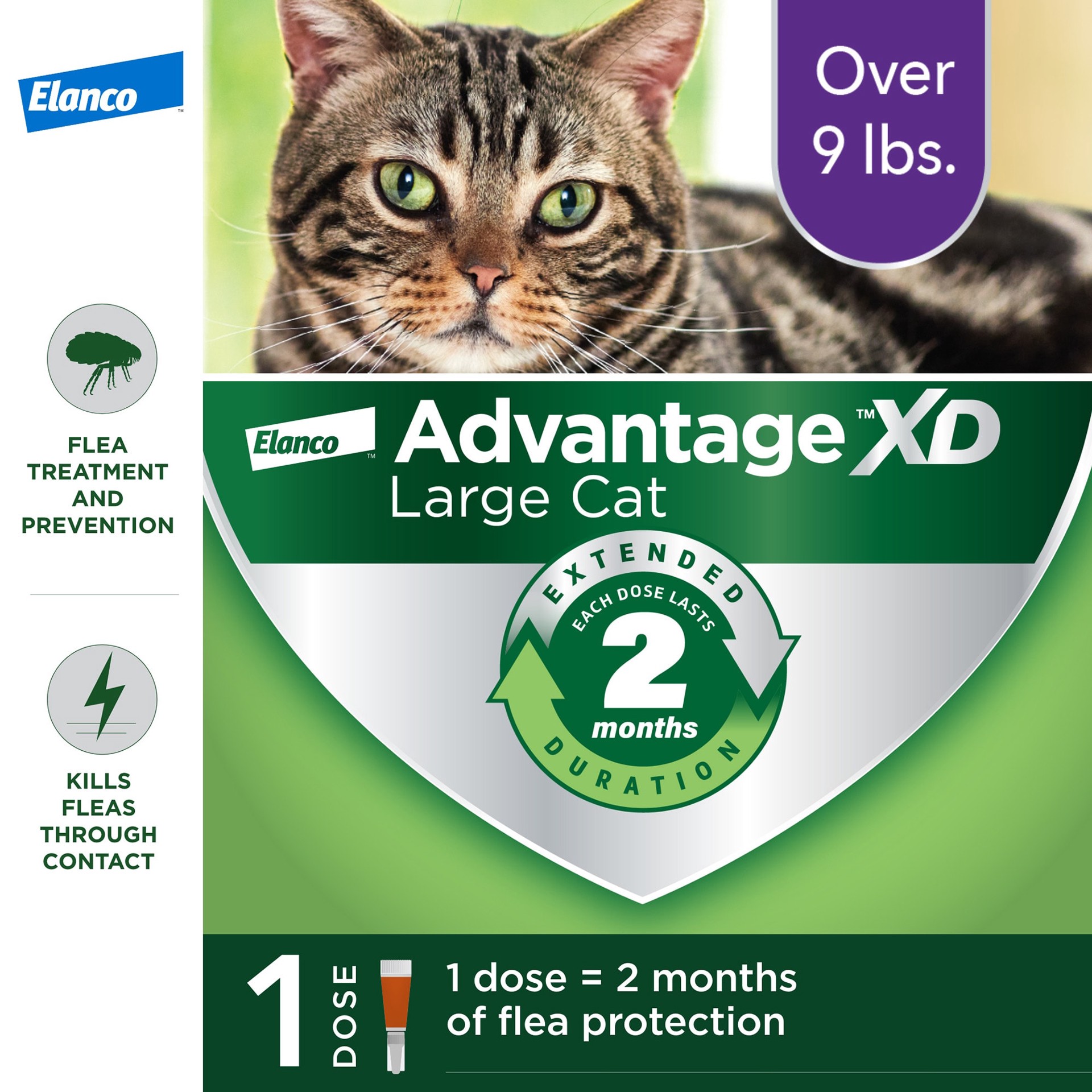 slide 1 of 1, advantage Xd Elanco Cat Topical Flea Prevention & Treatment Over 9 Lbs., 1 ct