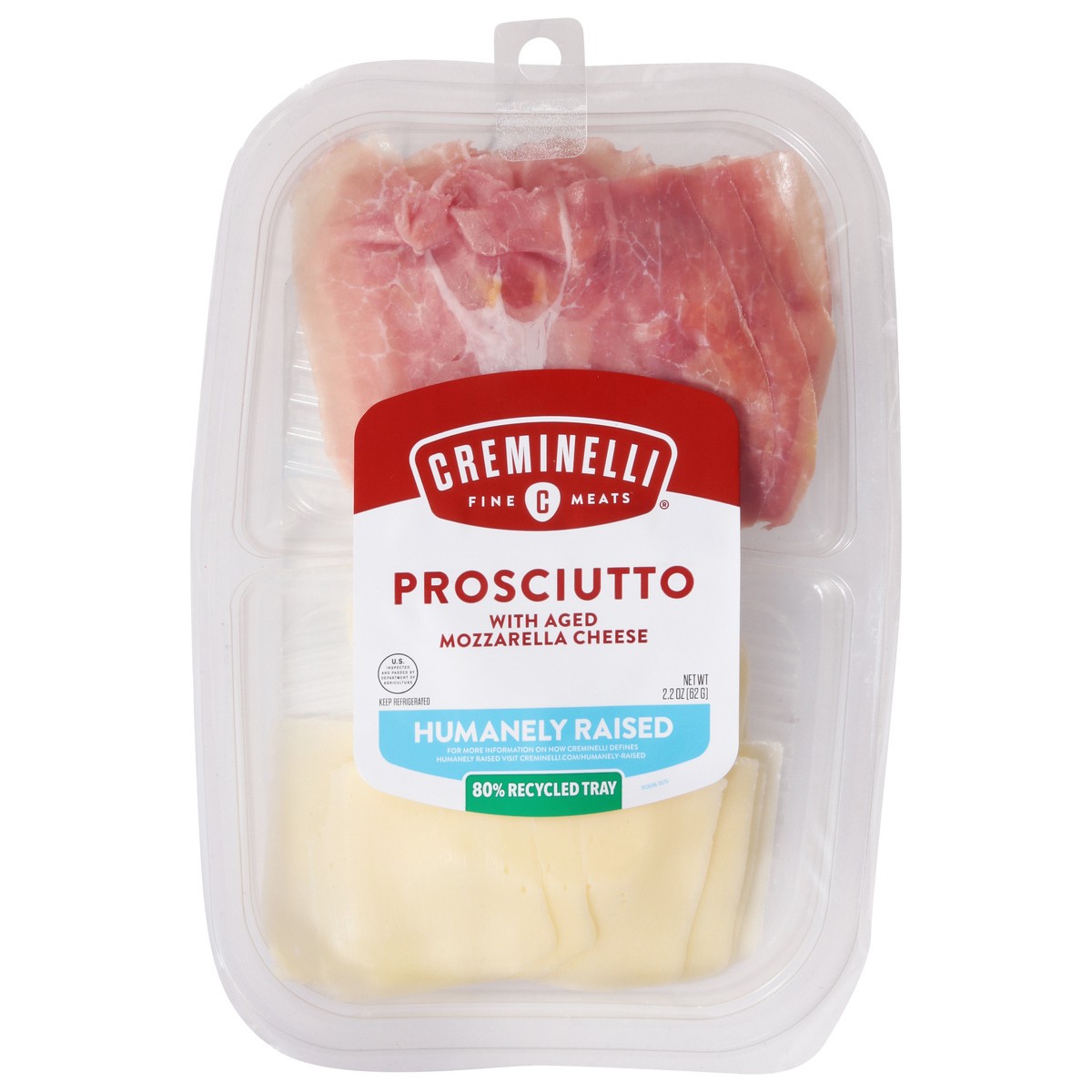 slide 1 of 2, Creminelli Fine Meats Proscuitto with Aged Mozzarella Cheese 2.2 oz, 2.2 oz