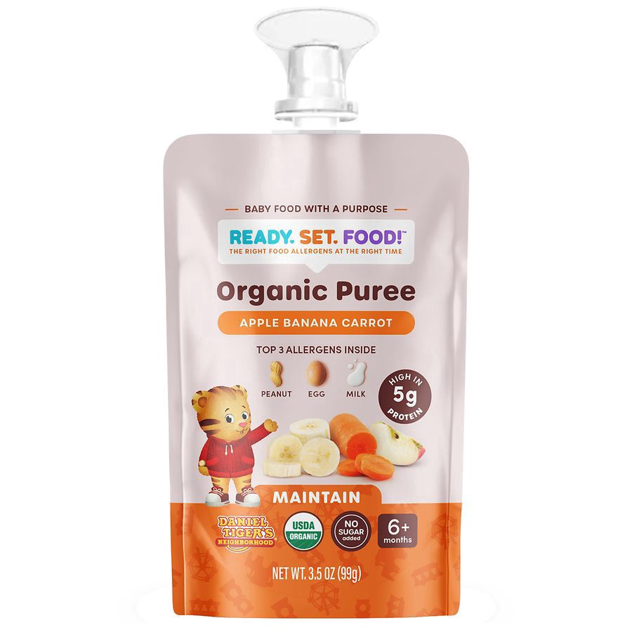 slide 1 of 2, Ready, Set, Food! Organic 6+ Months Apple Banana Carrot Puree 3.5 oz, 3.5 oz