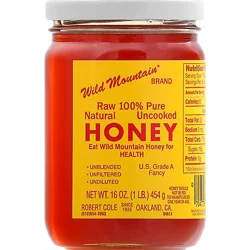 Wild Mountain Honey Raw 100% Pure Natural Uncooked - 16 Oz