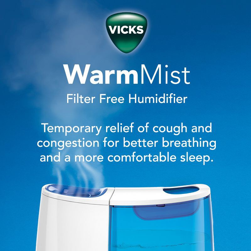 slide 2 of 9, Vicks Warm Moisture Humidifier - White/Blue, 1 ct