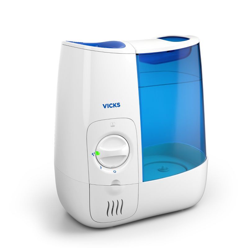 slide 1 of 9, Vicks Warm Moisture Humidifier - White/Blue, 1 ct