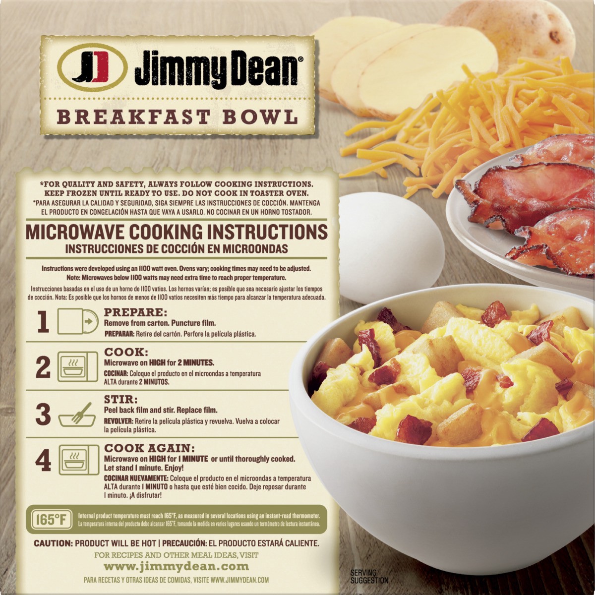 slide 2 of 9, Jimmy Dean Breakfast Bowl, Bacon, Frozen, 7 oz Bowl, 198.45 g