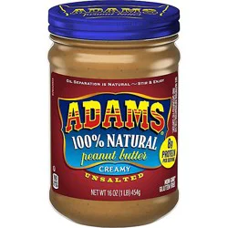 Adams Peanut Butter Unsalted Creamy - 16 Oz