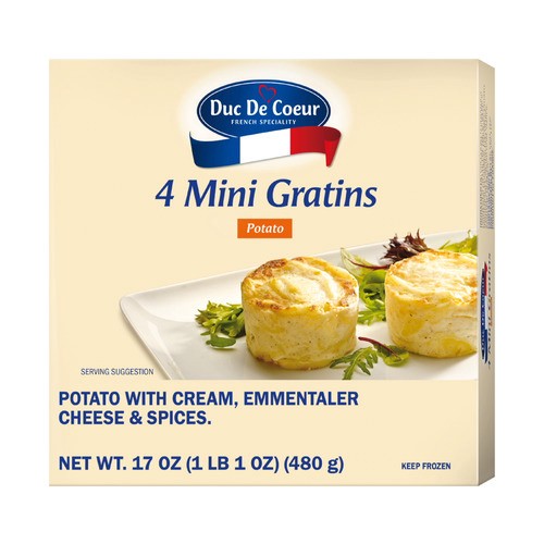 slide 1 of 1, Du De Coeur frozen mini gratins, potato, 17 oz