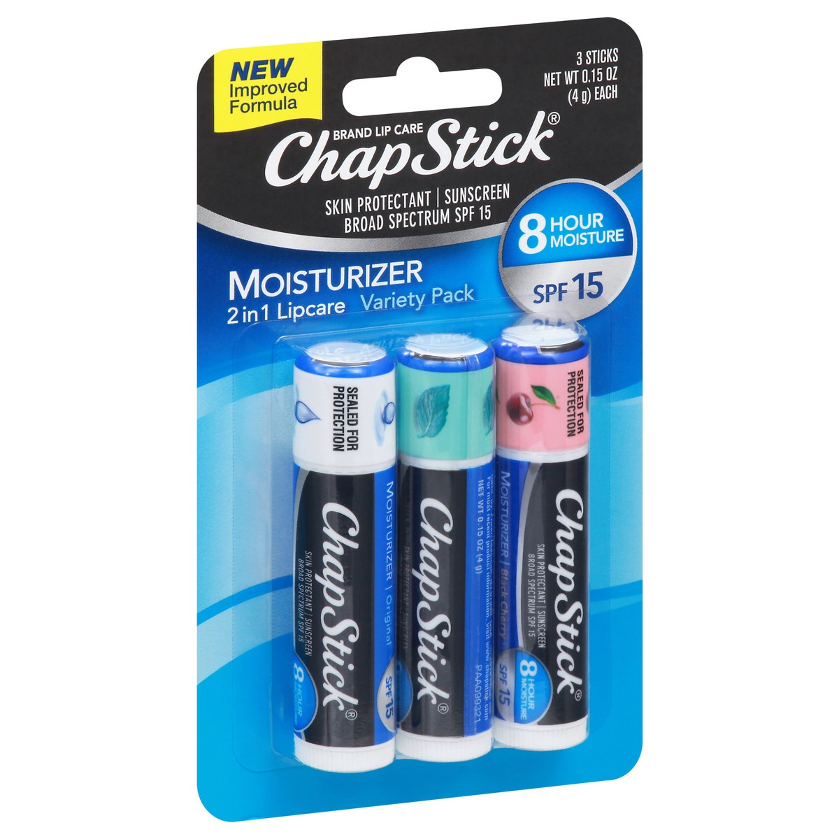 slide 7 of 11, ChapStick Moisturizer Original, Black Cherry and Cool Mint Lip Balm Tubes Variety Pack - 0.15 Oz (Pack of 3), 3 ct