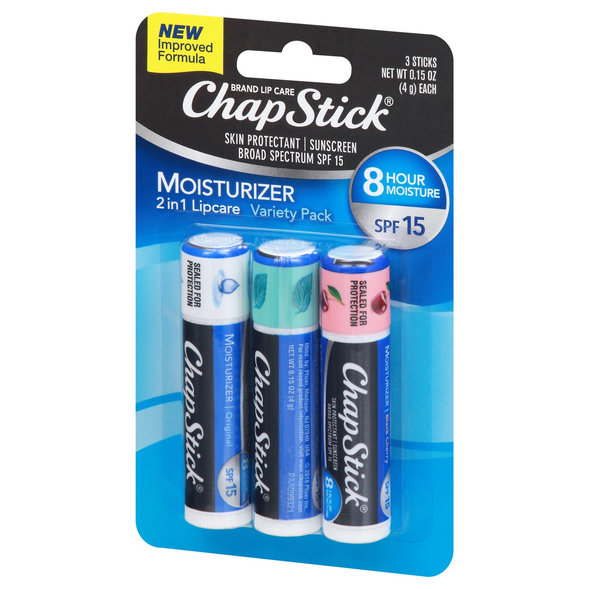 slide 5 of 11, ChapStick Moisturizer Original, Black Cherry and Cool Mint Lip Balm Tubes Variety Pack - 0.15 Oz (Pack of 3), 3 ct