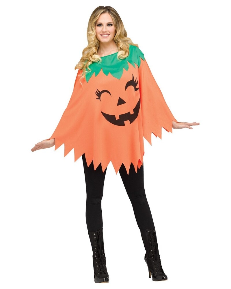 slide 1 of 1, Fun World Pumpkin Poncho Halloween Costume, 1 ct