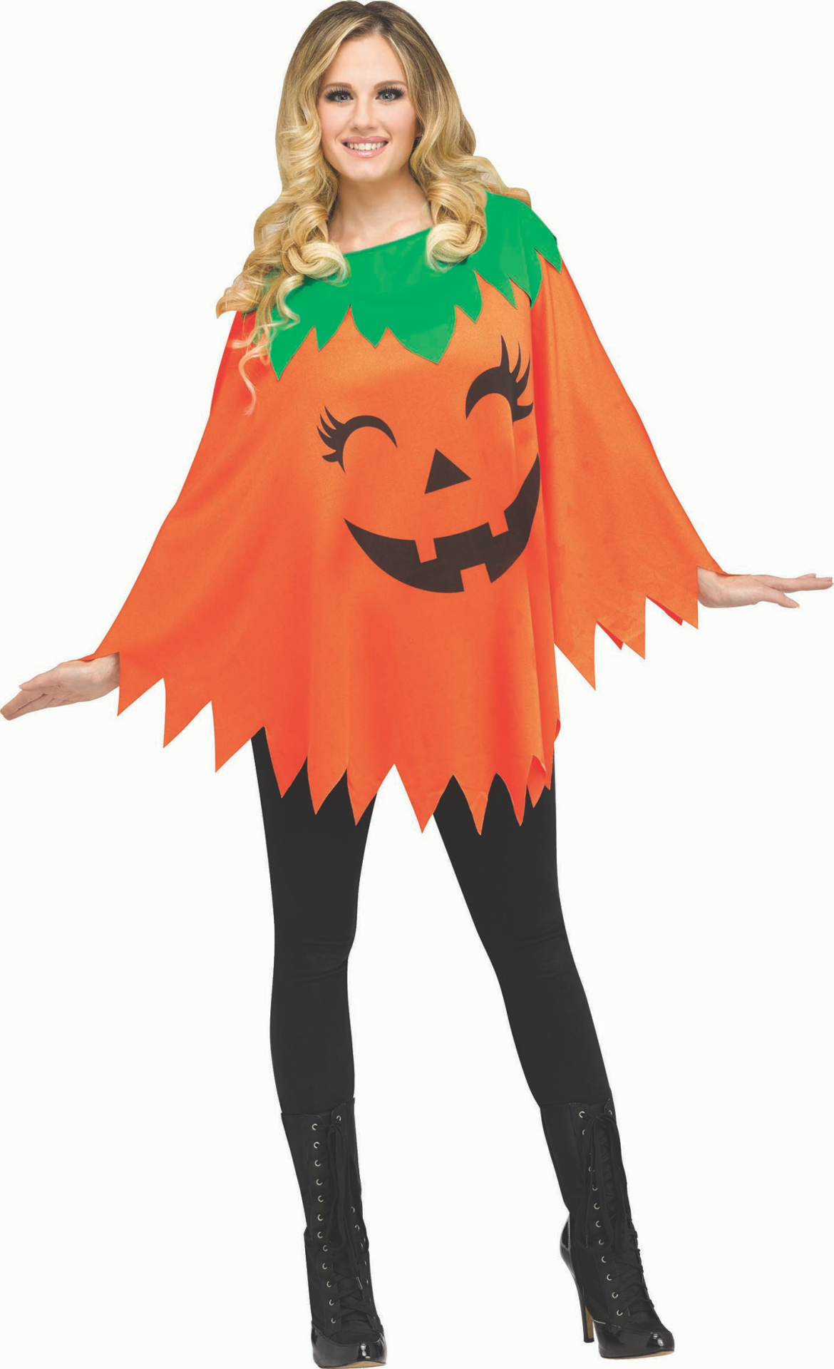 slide 1 of 1, Fun World Pumpkin Poncho Halloween Costume, 1 ct
