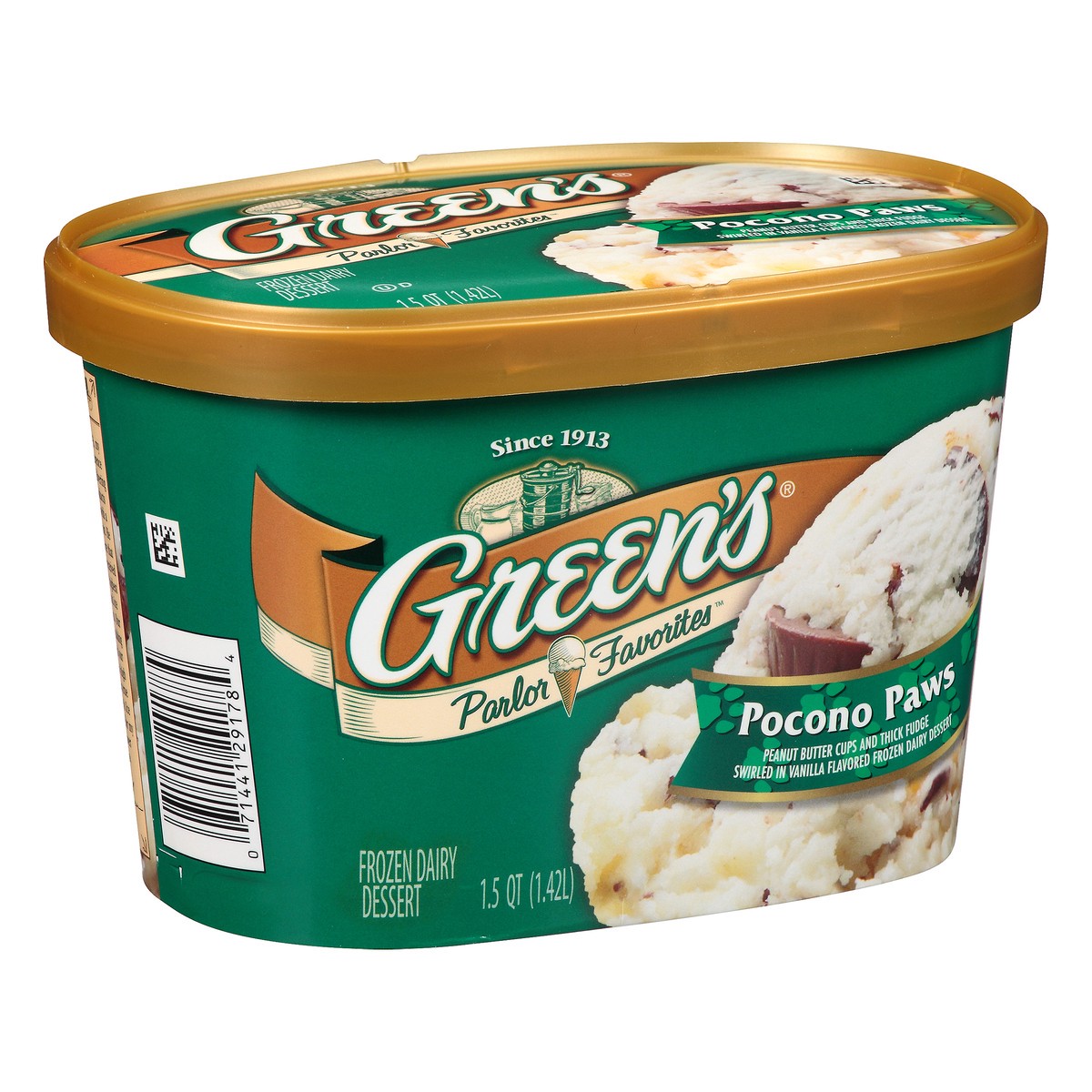 slide 2 of 10, Green's Parlor Favorites Ponoco Paws Frozen Dairy Dessert 1.5 qt. Carton, 1.5 qt