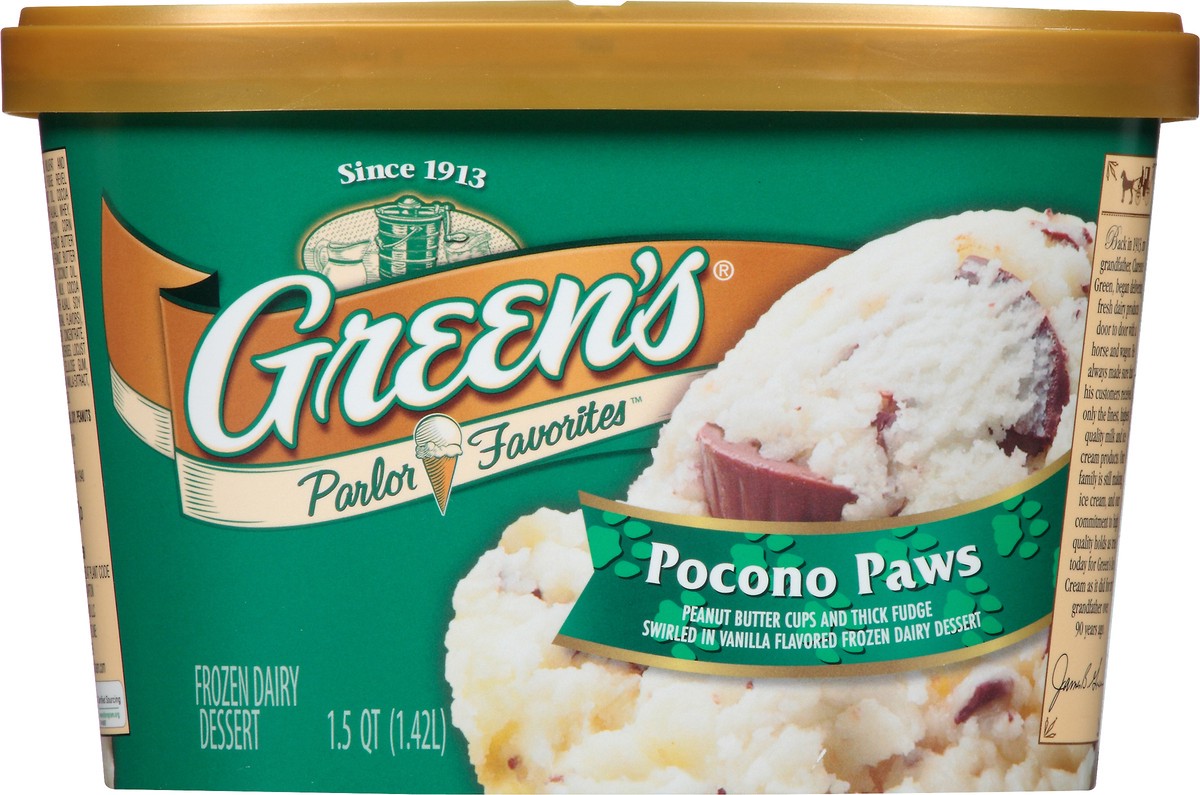 slide 5 of 10, Green's Parlor Favorites Ponoco Paws Frozen Dairy Dessert 1.5 qt. Carton, 1.5 qt