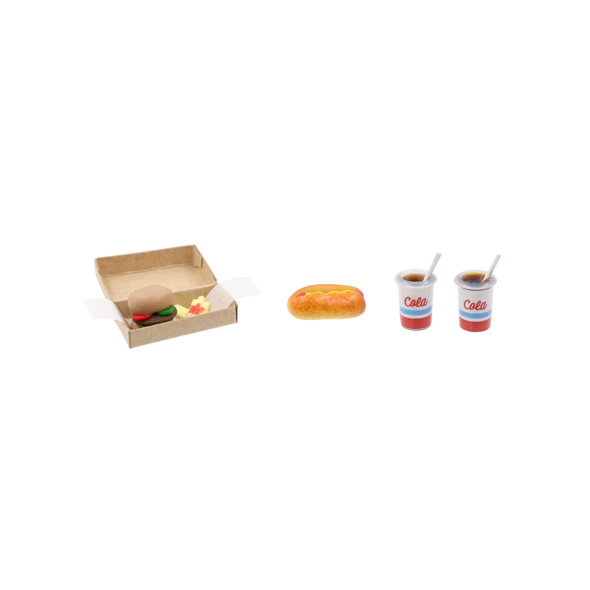slide 2 of 3, Miniature Fast Food Set By Make Market, 0.36 in x 0.25 in x 0.7 in