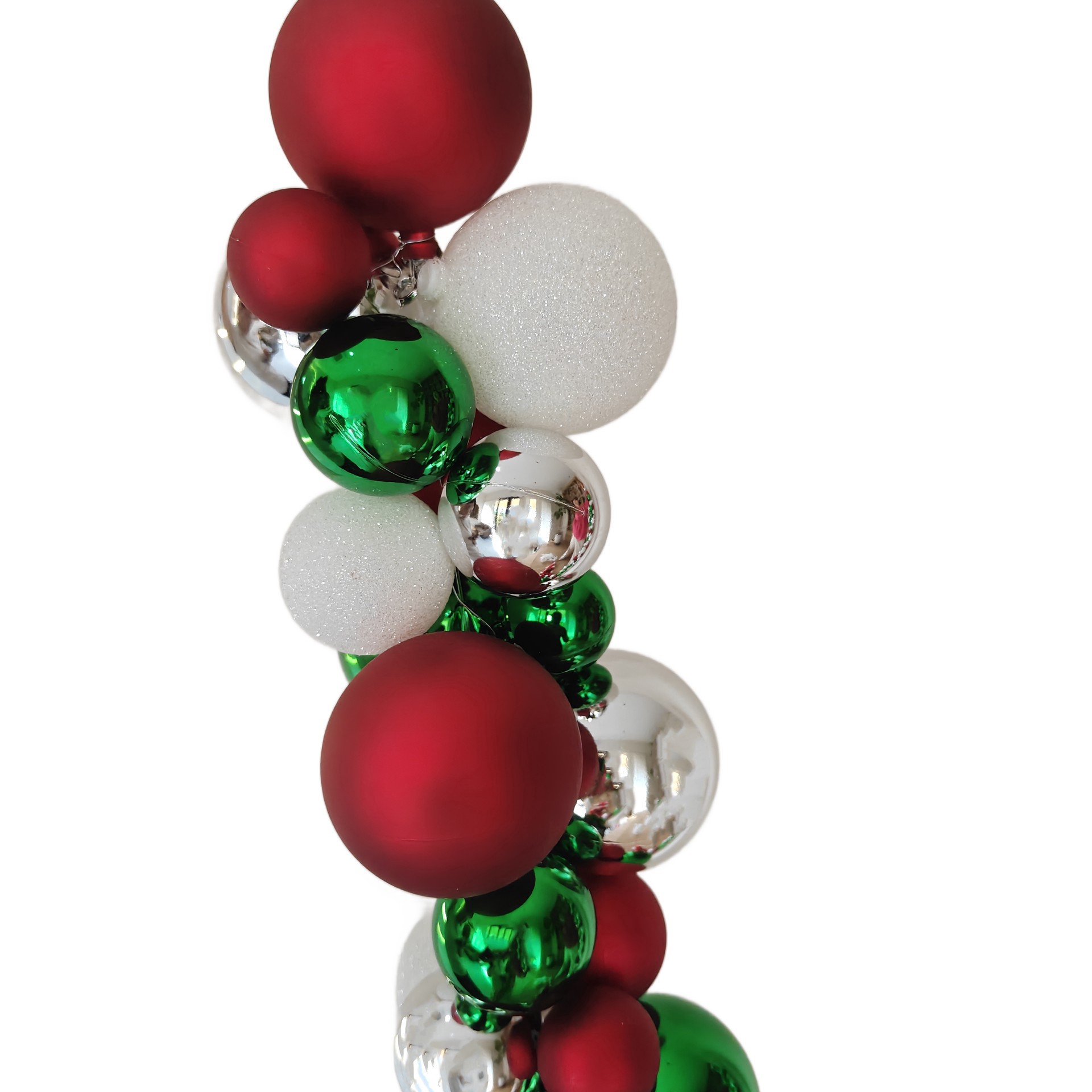 slide 2 of 2, 6ft. Green, White & Red Ball Ornament Garland By Ashland, 6 ft