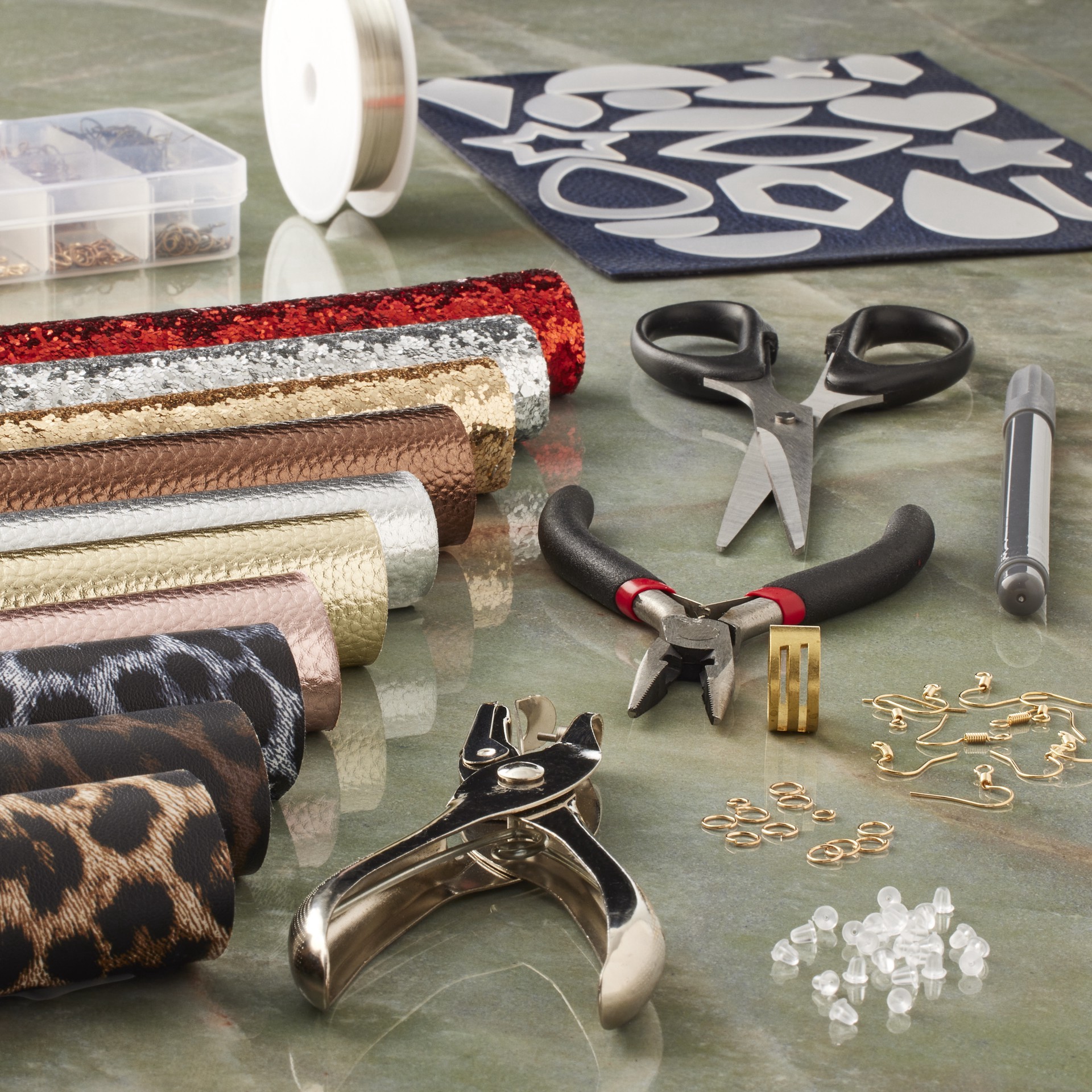 slide 2 of 3, Faux Leather Earring Making Kit By Bead Landing, 208 fishhook earwires