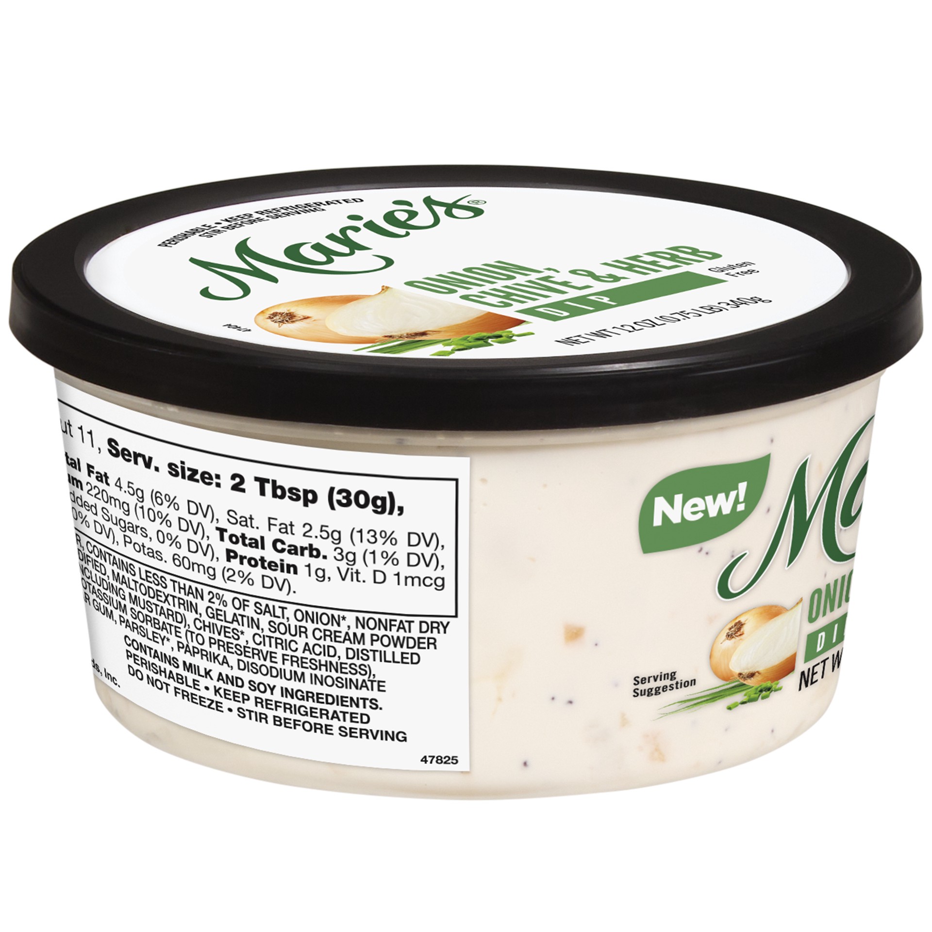 slide 7 of 8, Marie's Onion Chive Herb Dip 12oz Plastic Tub, 12 oz
