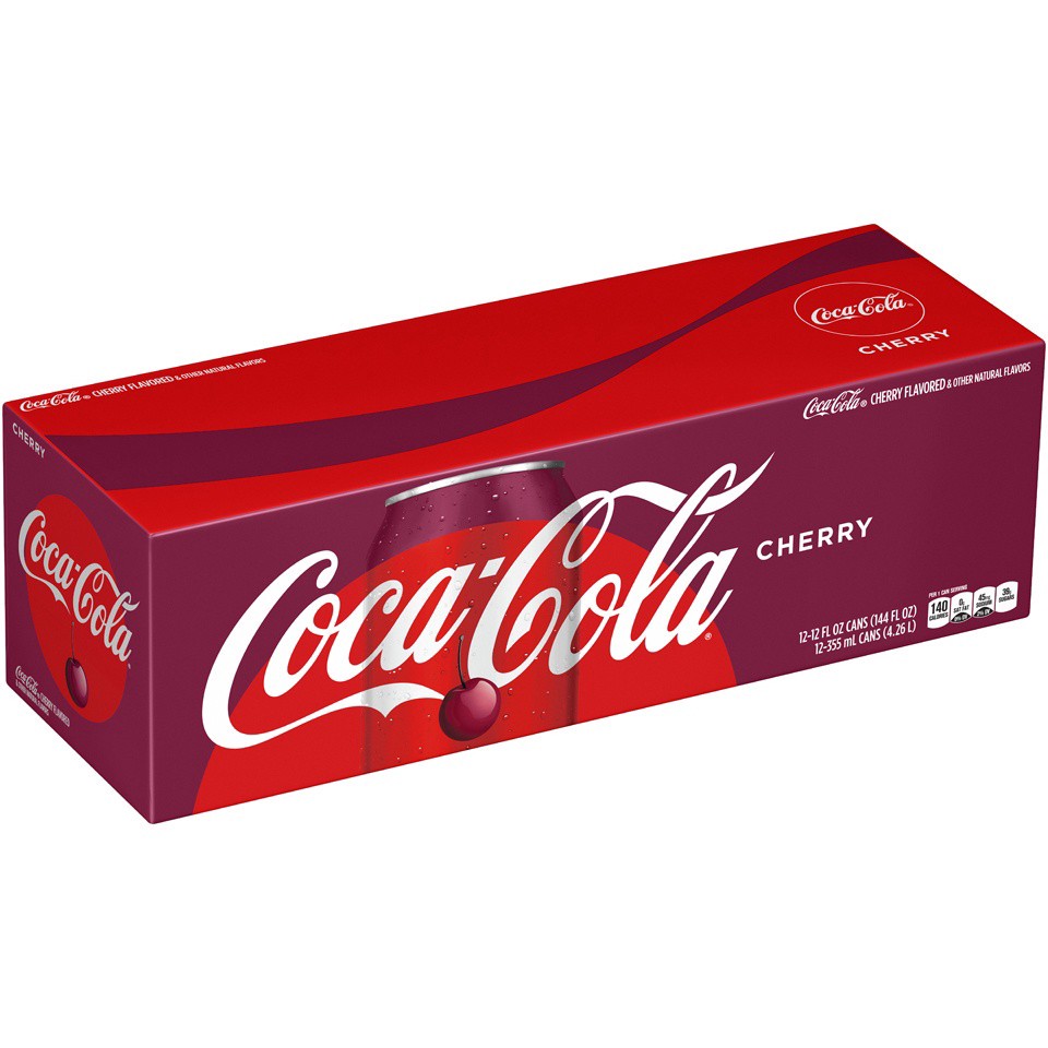 slide 3 of 5, Coca-Cola Cherry Fridge Pack Cans, 12 fl oz, 12 Pack, 12 ct; 12 fl oz